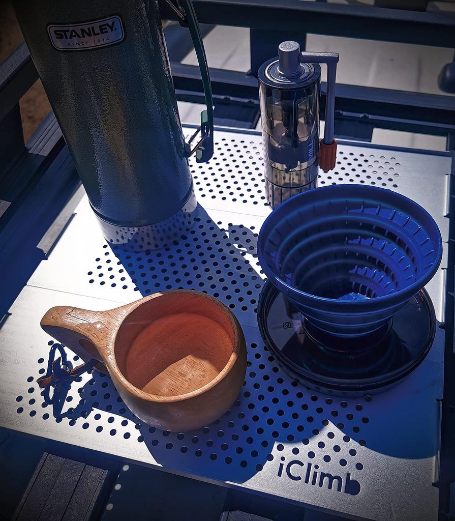 iClimb Outdoor Table, Ultra Lightweight Folding Table, 23 Top Boards, Aluminum Camping Table, Roll Table, Load Capacity 30kg, Mini Table, BBQ,