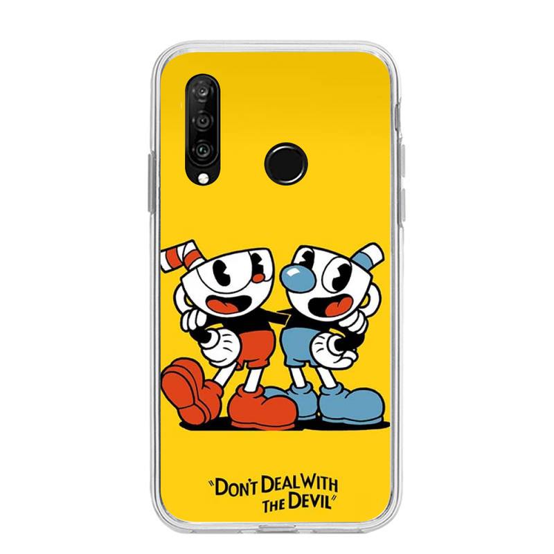 Милый игровой чехол для телефона Cuphead для Huawei P20 P40 Lite P30 Pro P Smart 2019 Nova 3e 6 Se, силиконовый прозрачный мягкий чехол