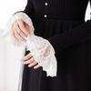 1 Pair Ruffles Solid Color Wrist Cuffs Removable Lace Detachable Shirt Sleeve Cuffs Sweater False Sleeved Wristband Horn Warmers