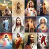 Full Drill Round Diamond Embroidery Painting Jesus Rhinestone Kit Mosaic Religious Needlework Home Decoration