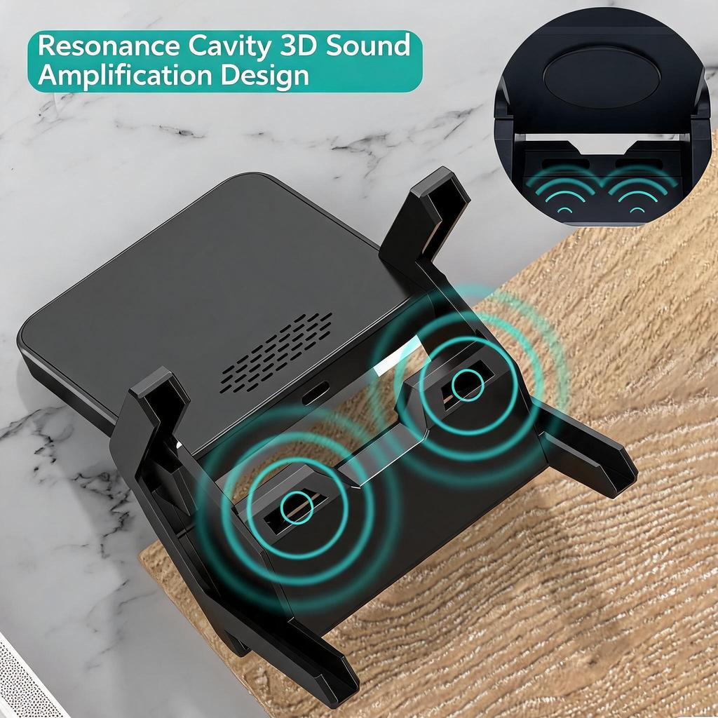 15W Wireless Charger Detachable 3-in-1 Magnetic Stand with Speaker, Multi-Functional Vertical Phone Charging Holder for Desk