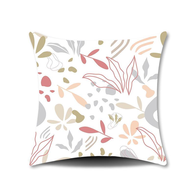 Spring Flower Print Pillow Cover for Home Living Room Sofa Cushion Cover Linen Print Cushion Cover