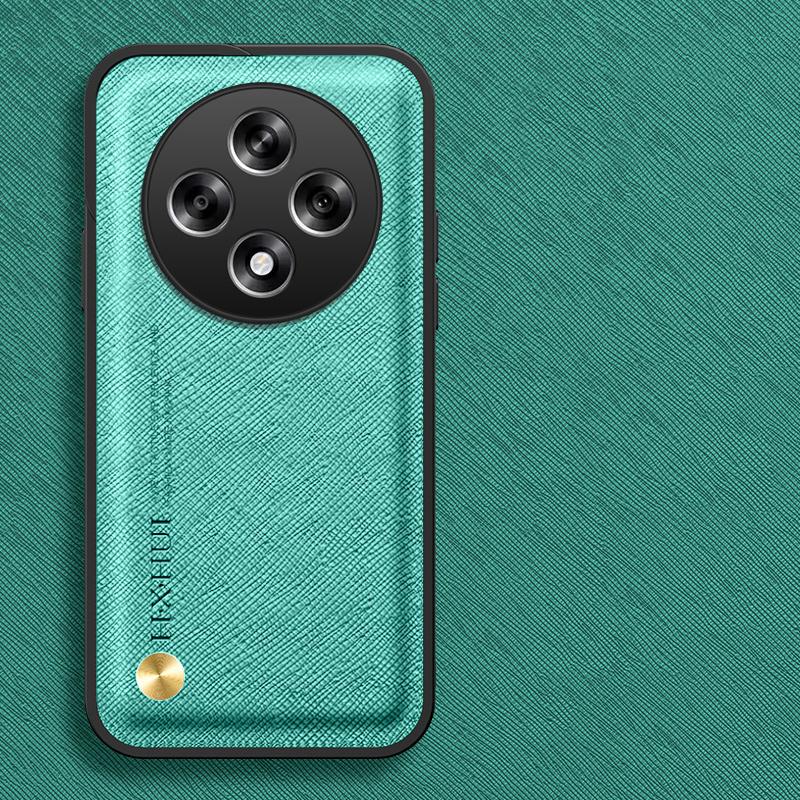 Роскошный чехол из натуральной классической кожи с текстурой для Oppo Reno12 Ultra, защитный легкий защитный чехол для бизнеса, полный защитный чехол