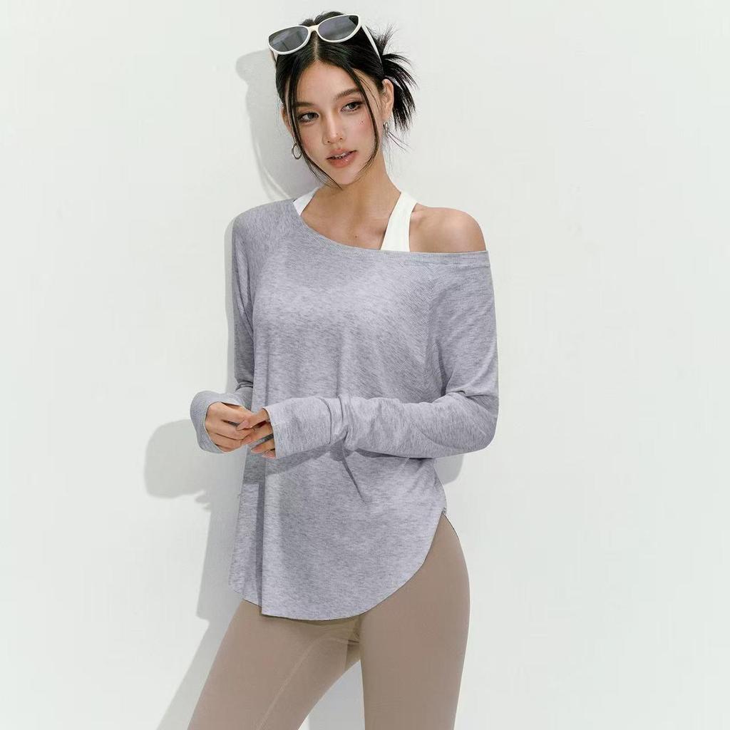 Женский ребристый топ для йоги с длинным рукавом - Коллекция Осень/Зима, Облегающий крой, Ощущение второй кожи, Идеально подходит для пилатеса и спортивной одежды для улицы