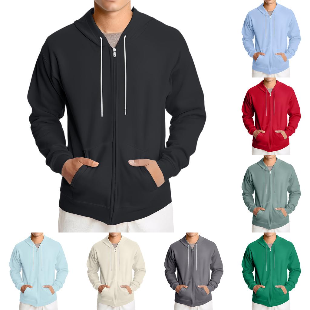 Men's Loose-fitting Casual Hooded Drawstring Jacket