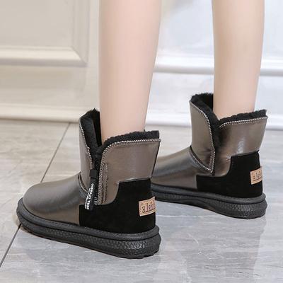 Женские зимние ботинки 2025 новые зимние хлопковые ботинки с набивным утолщением, водонепроницаемые и нескользящие ботинки Мартина с цельным мехом