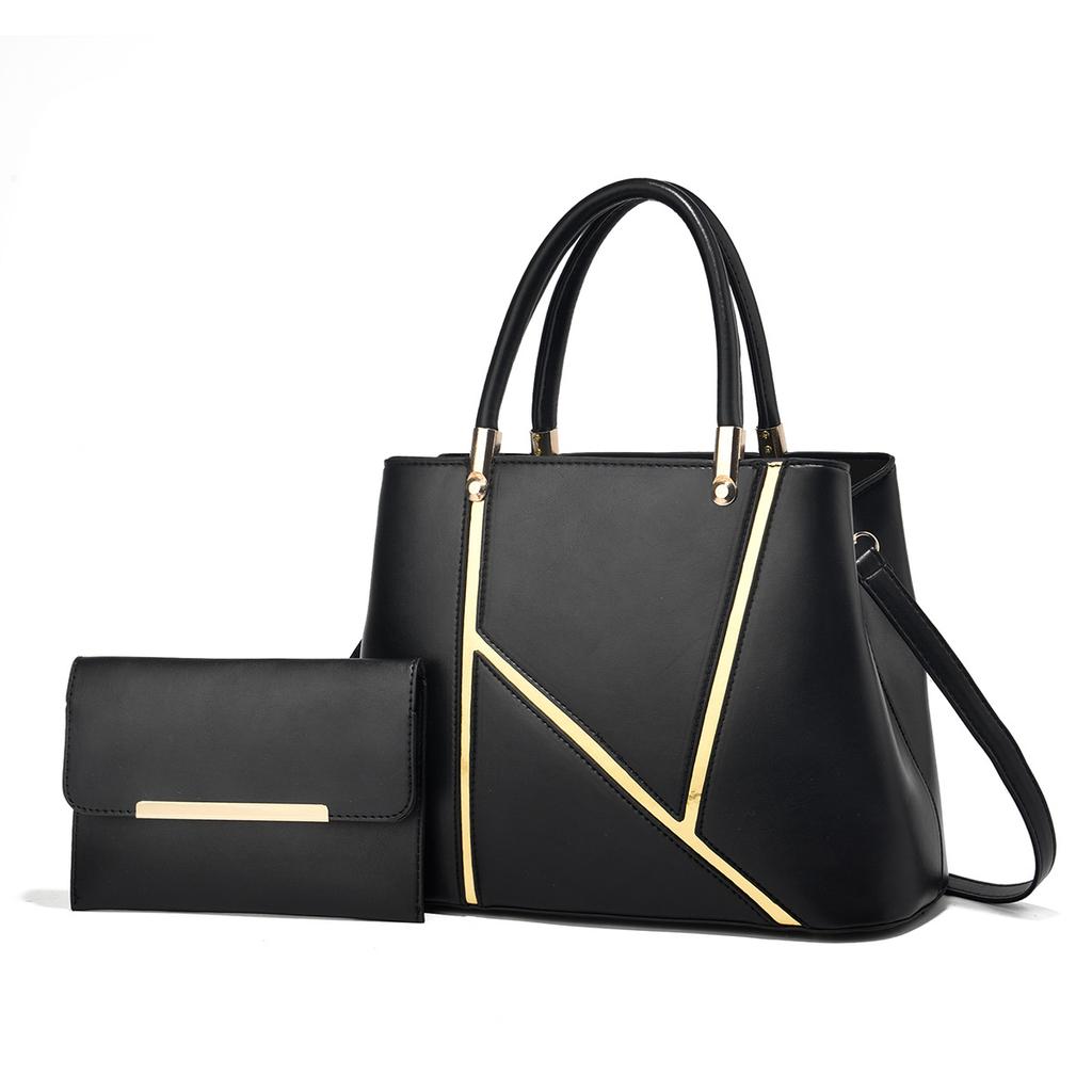 Patchwork Roomy Office Ladies Tote Bag, All-match Multiway Shoulder & Crossbody Daily Handbag