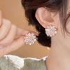 Flower Earrings Light Luxury High Sense Fashion Super Flash Stud Earrings Versatile Earrings Women