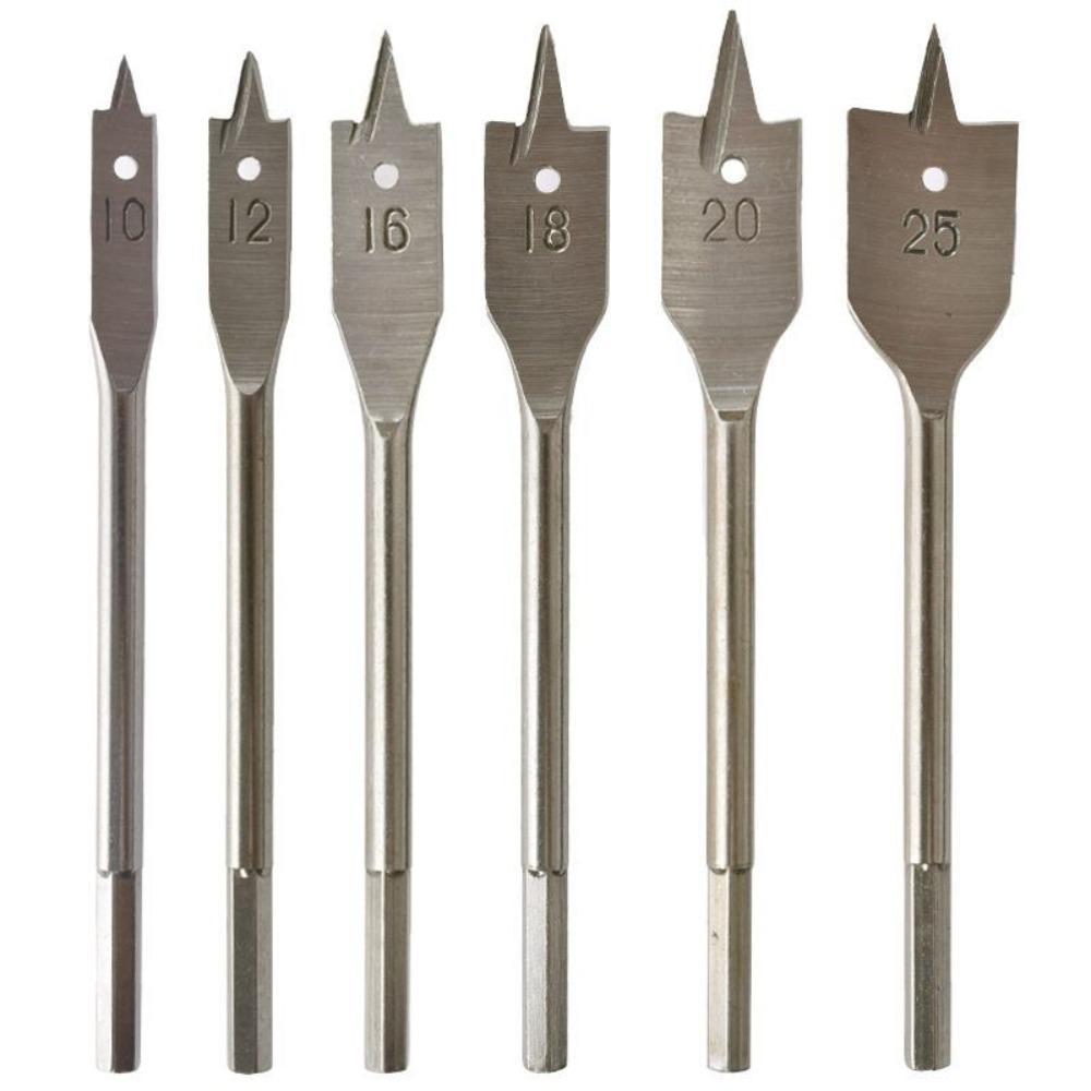 6Pcs/Set Hexagonal Handle 8mm Wood Plate Opener 10-25mm Hexagonal Shank NEW Carpenter's Bit