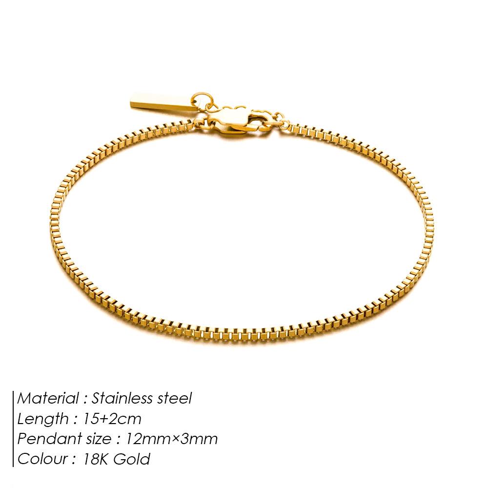 St.delan Men's Stainless Steel Box Chain Hip Hop Bracelet