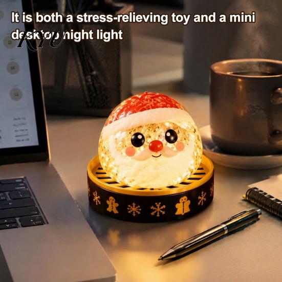 Santa Dumpling Squeeze Toy 1/5Pcs Christmas Stress Relief Toy, LED Glowing with Light-up Steamer, Snowman Reindeer Gingerbread Man Lollipop