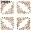 20pcs Unfinished Wood Rose Carving Appliques, Decorative Square Corner Pieces, 3.15" X 3.15", for DIY Furniture, Wardrobe, and Cabinet Decoration