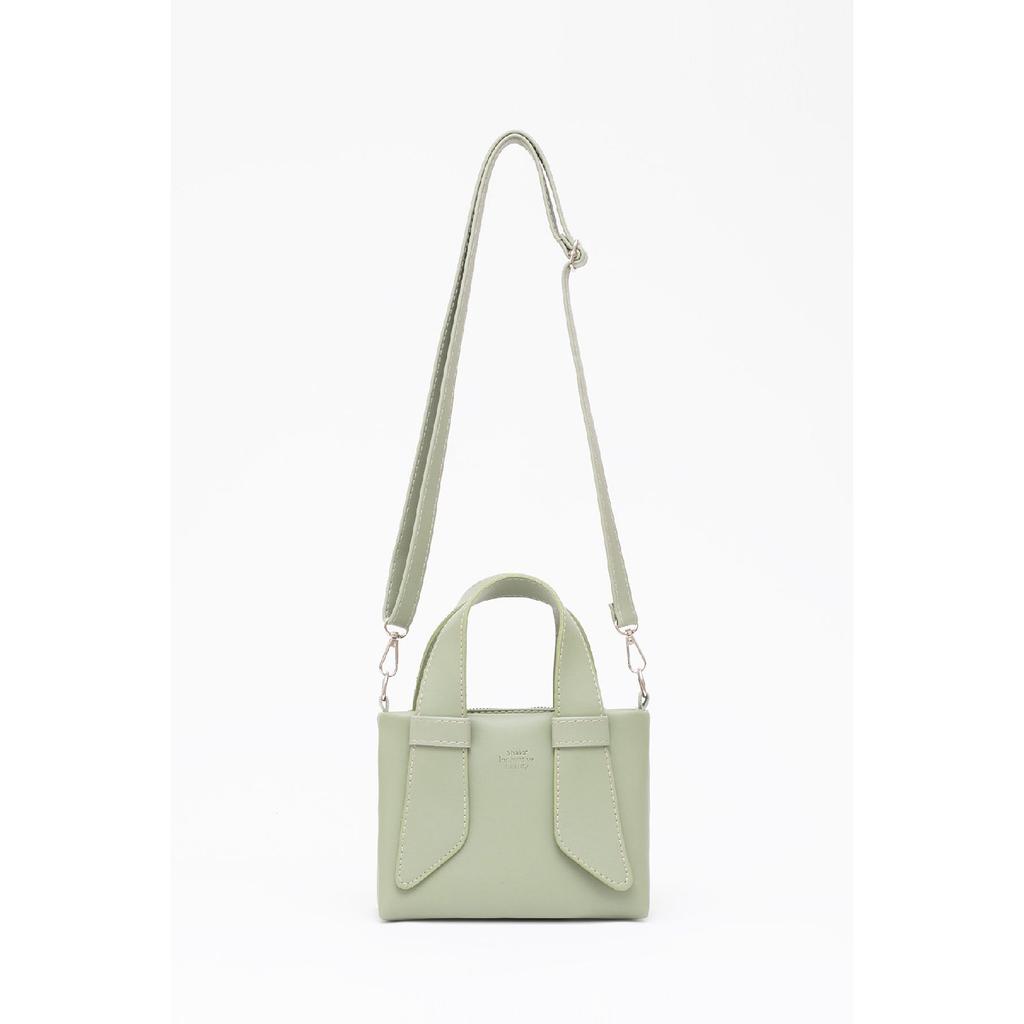 Black Shk60 Artificial Leather Single Compartment Double Handle Handbag And Crossbody Shoulder Bag L:14W:21W:8 Cm