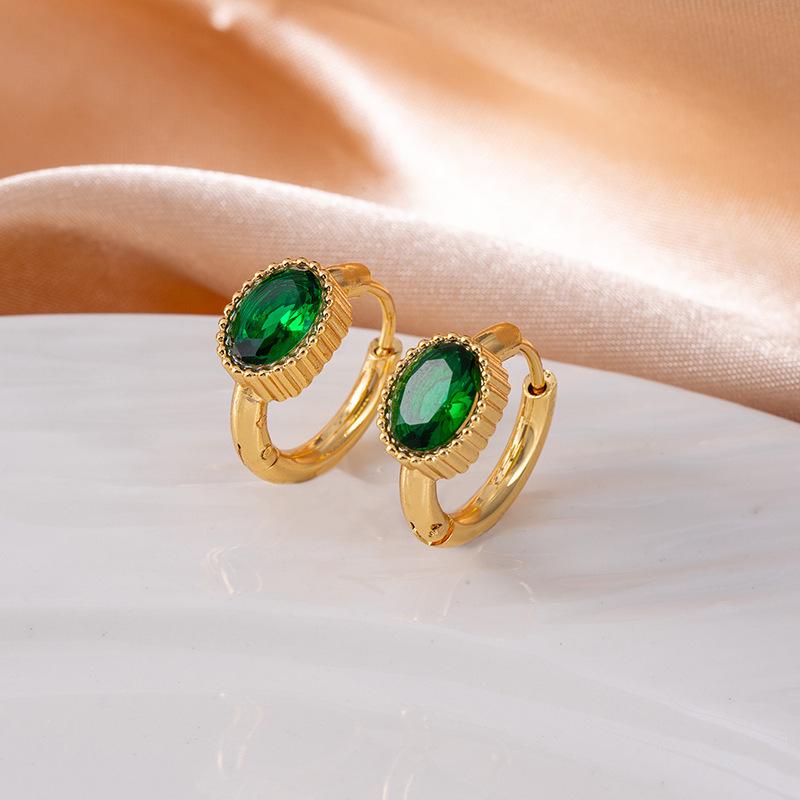 Высококачественные серьги-звезды из нержавеющей стали с винтажными изумрудами и цирконами