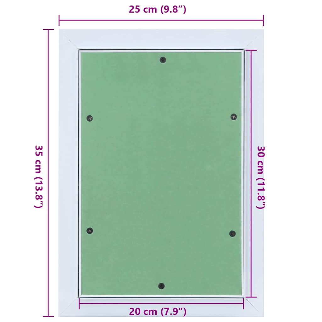 Access Panel Green and Silver 25 x 35 cm
