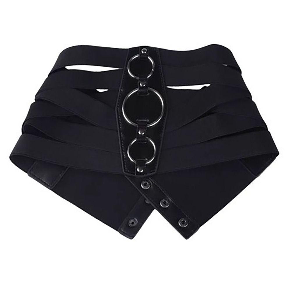 Euro-American Aesthetic Corset Belt Black Waistband Trendy Waist Stretch Cummerbunds Female