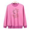 Winter Mother's Outfit Plus Fluff Sweater New Style Middle-aged and Elderly Women's One-piece Velvet Base Shirt Grandma Pullover Knitted Sweater