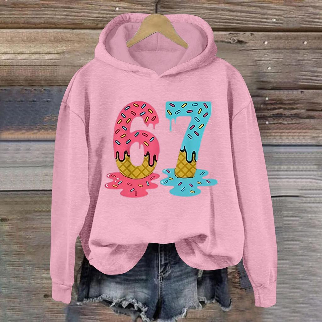 Women's Fashionable Casual Long-Sleeved Printed Hooded Sweatshirt
