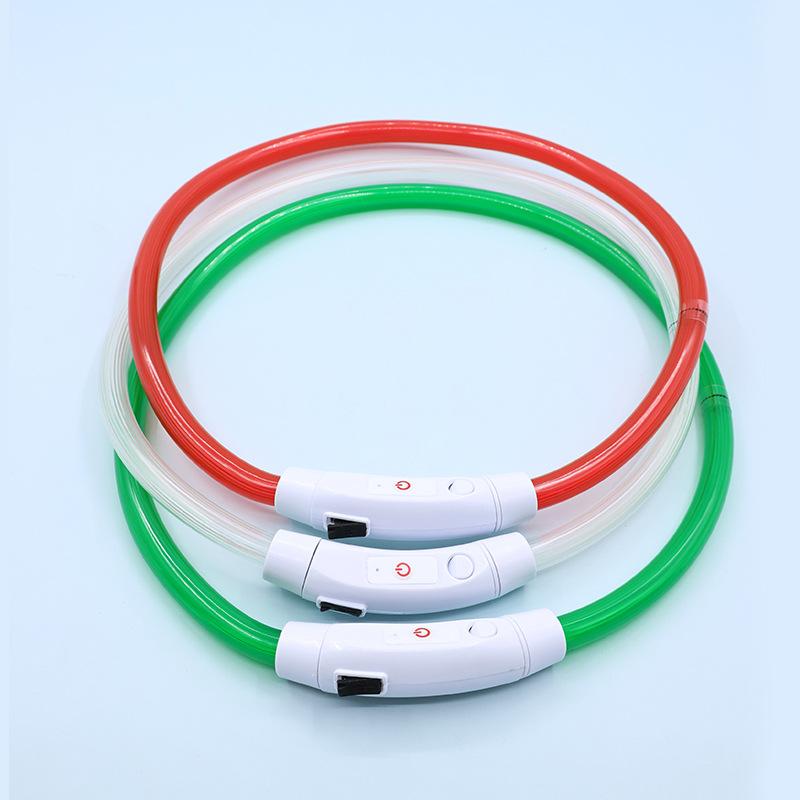 Светящийся ошейник для питомца, Светящийся ошейник для собаки, Ошейник для собаки USB-зарядка Светодиодный ошейник из оптического волокна, Мигающий ошейник для собаки