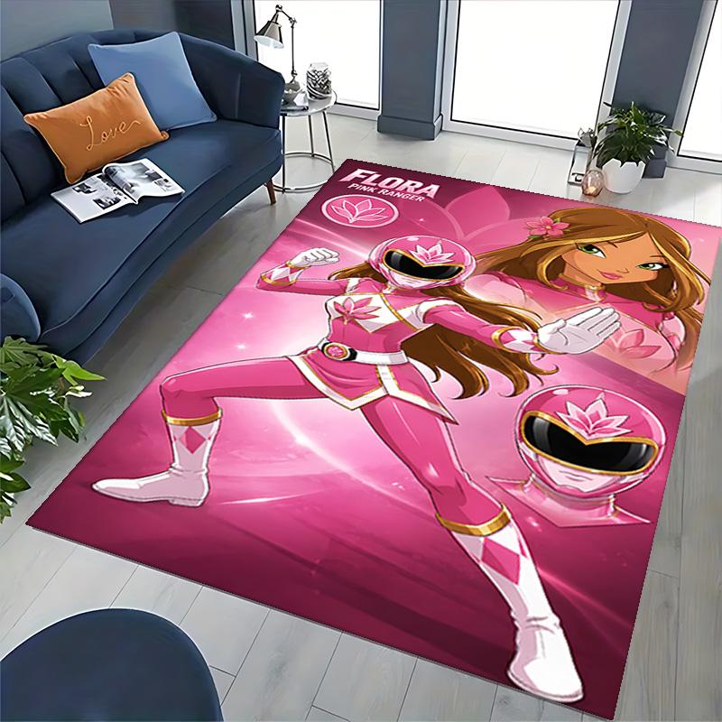 1pc Pink Ranger Power Suit Carpet Rug for Bedroom Living Room Decor Sofa Home Game Area Rug Non-slip Floor Mat. D72201115