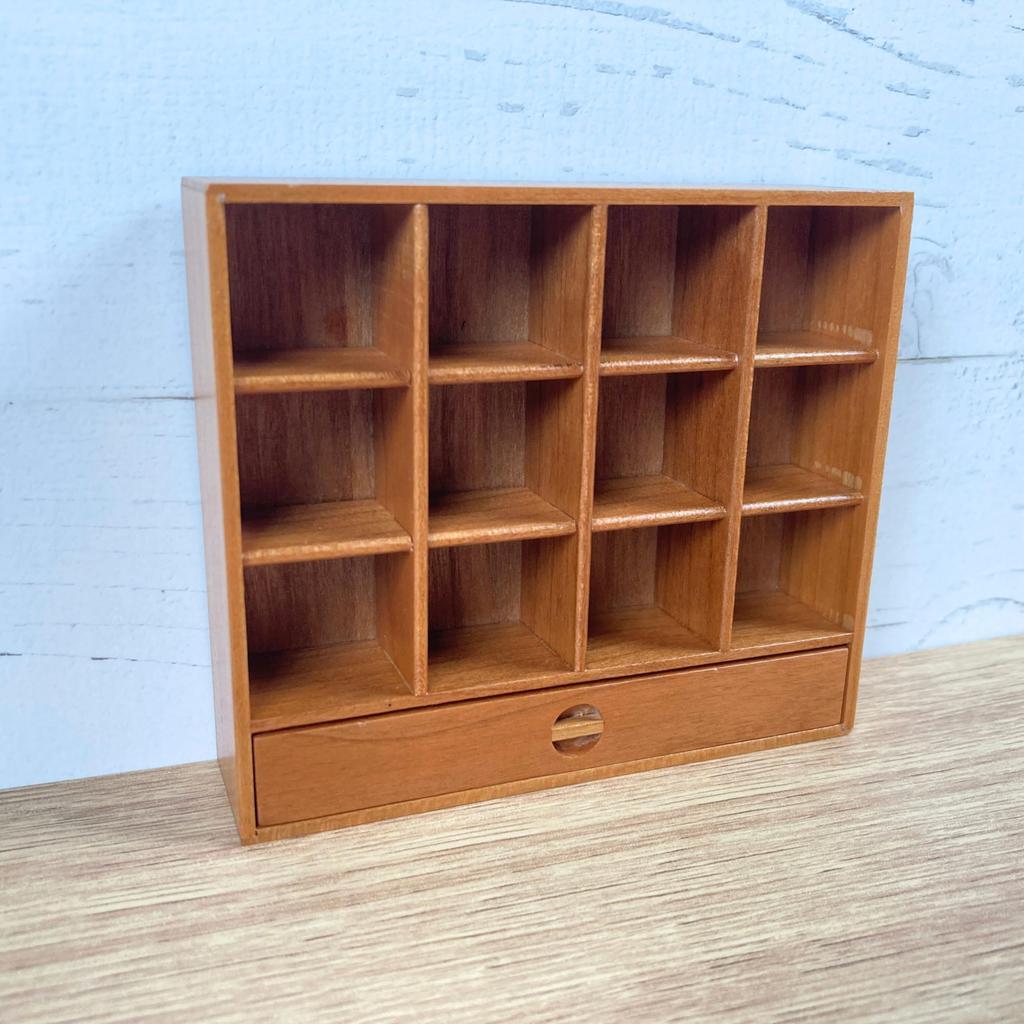 1/6 Scale Miniature Cup Storage Shelf, Red Cherry Wood, Doll Furniture, Shelf, for Dollhouses, Photography Accessories