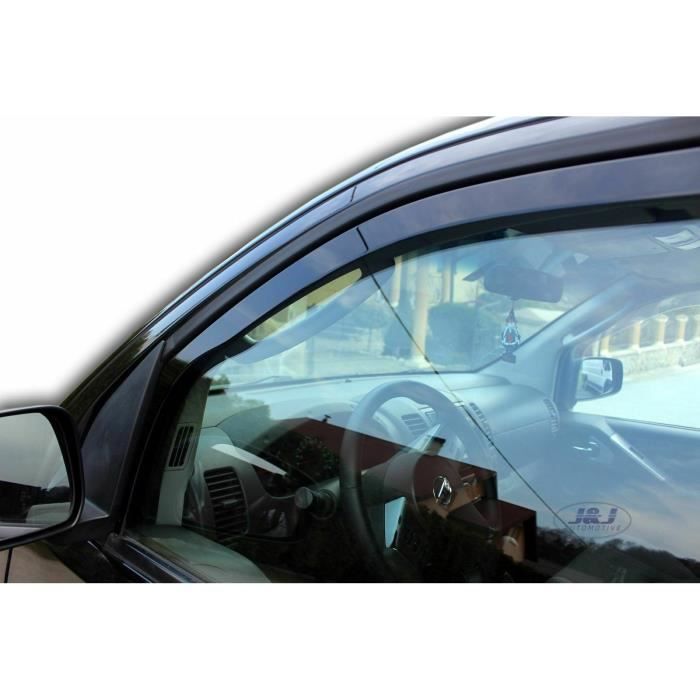 Déflecteurs d'air - J&J AUTOMOTIVE - Heko - Fumé - Installation facile - Pour Nissan Navara D40 2005-2015