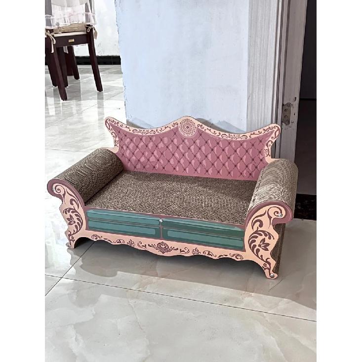 Cat scratch board, cat nest sofa, cat bed integrated, L-shaped vertical, wear-resistant, non shedding, irregular circular, large