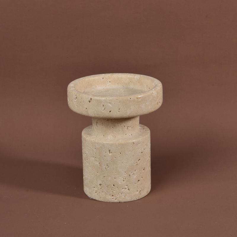 Private Label Ramadan Home Decor Travertin Decor Stone Home Decor Incense Cones Holder Travertine Candle Holder