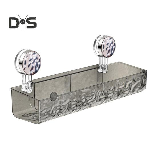 1/2 шт., прозрачная настенная полка без сверления, присоска, большая вместимость, простая установка, универсальный органайзер для ванной комнаты и душа