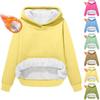 Women's Fashionable Casual Long-Sleeved Top With Fleece Thickened Hooded Sweatshirt