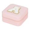 1PC Personalized Portable Jewelry Box for Women Girls Jewelry Case Small Jewelry Storage Pink Initial Letter