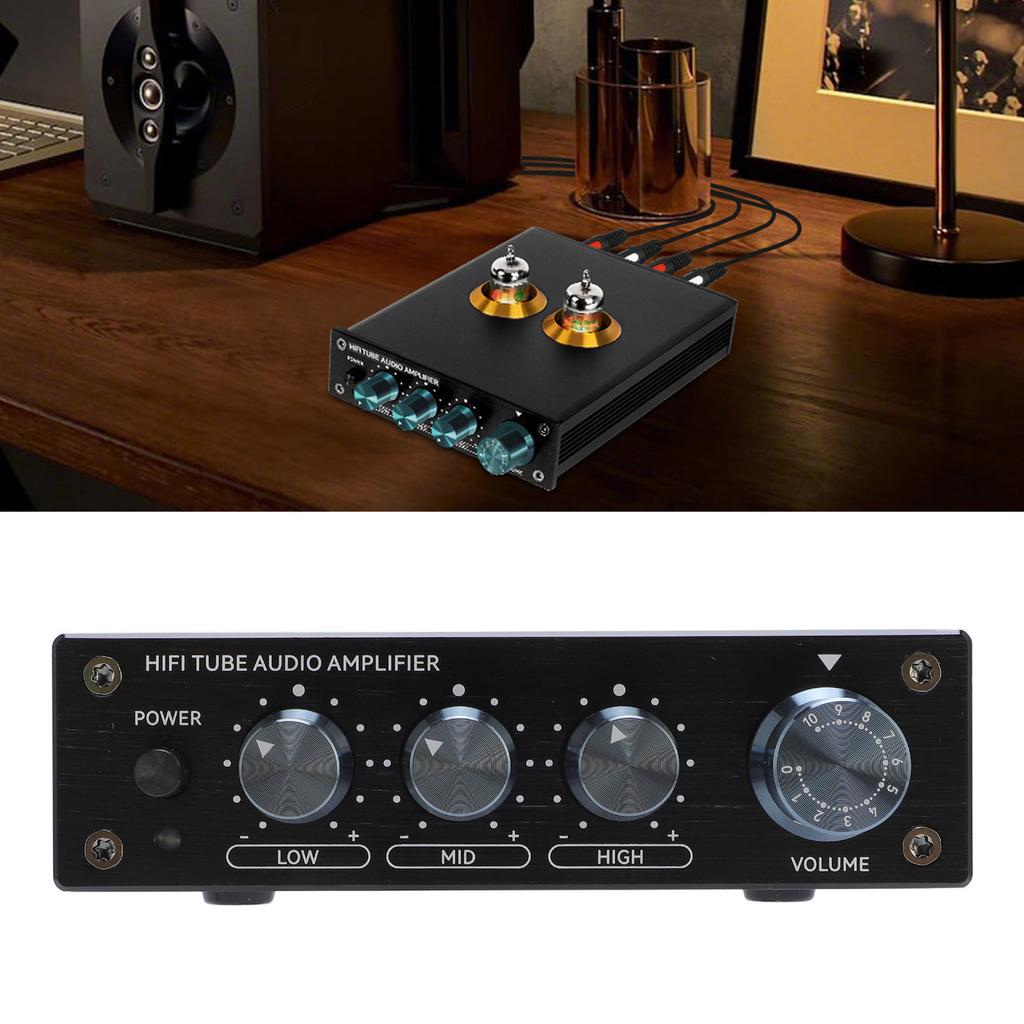 Электрический ламповый предусилитель Настольный предусилитель Компактный Встроенная защита цепи Электрическая лампа Hi-Fi Аудиофильский предусилитель для дома