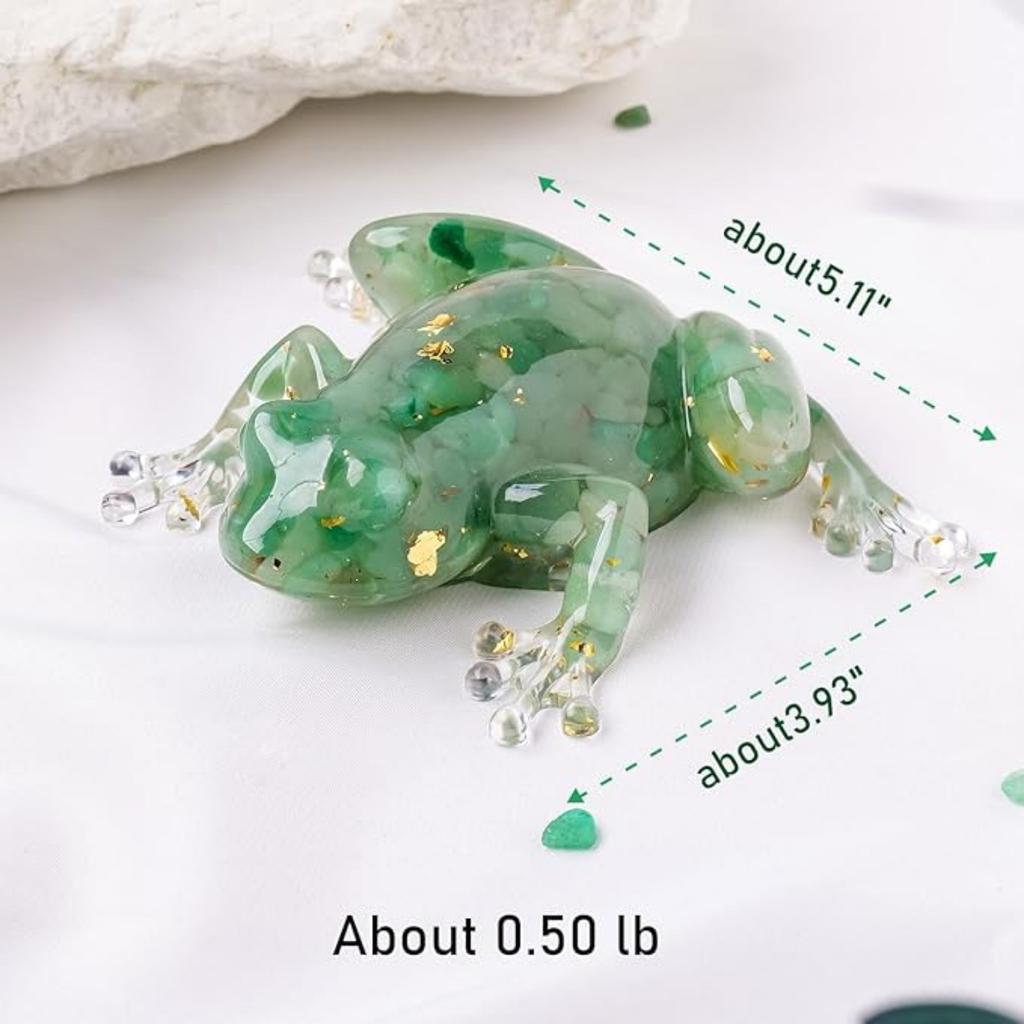 Natural Crystal Gravel Resin Frog Figurines - Healing Zen Decor for Fishbowl, Aquarium & Home, Handmade Frog Statues Collection, Spiritual Gift