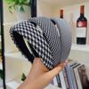 4CM Fashion Women's And Girls Plaid Headband with Sponge Padding Ladies Casual Hair Hoops Accessory