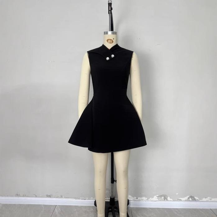 Cross-border foreign trade 2025 spring new European-American style fashionable women's sleeveless mini slim dress with a high-end feel