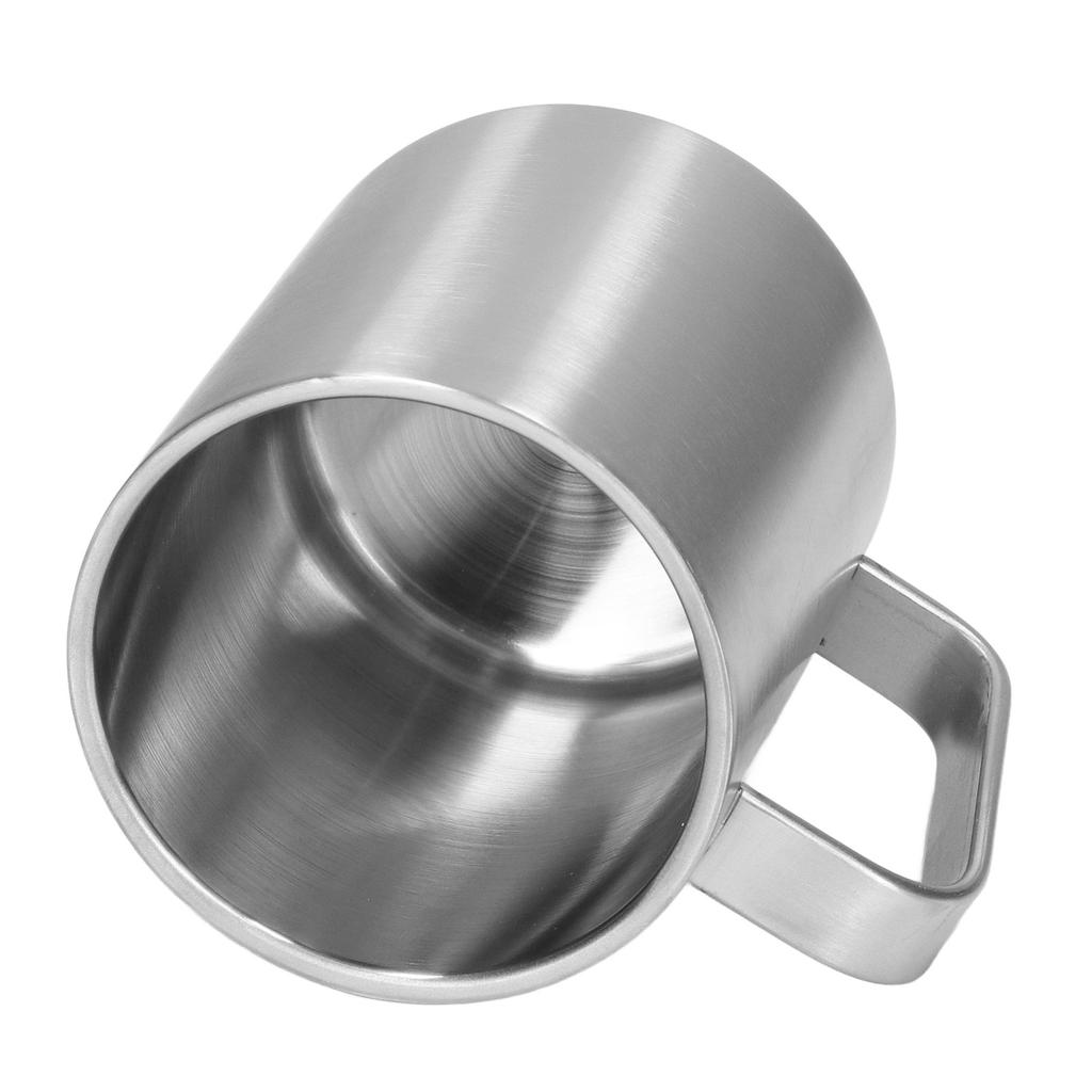 Чашка из нержавеющей стали емкостью 300 мл, двухслойная, эргономичная, текстурированная, с ручкой, кофейная кружка