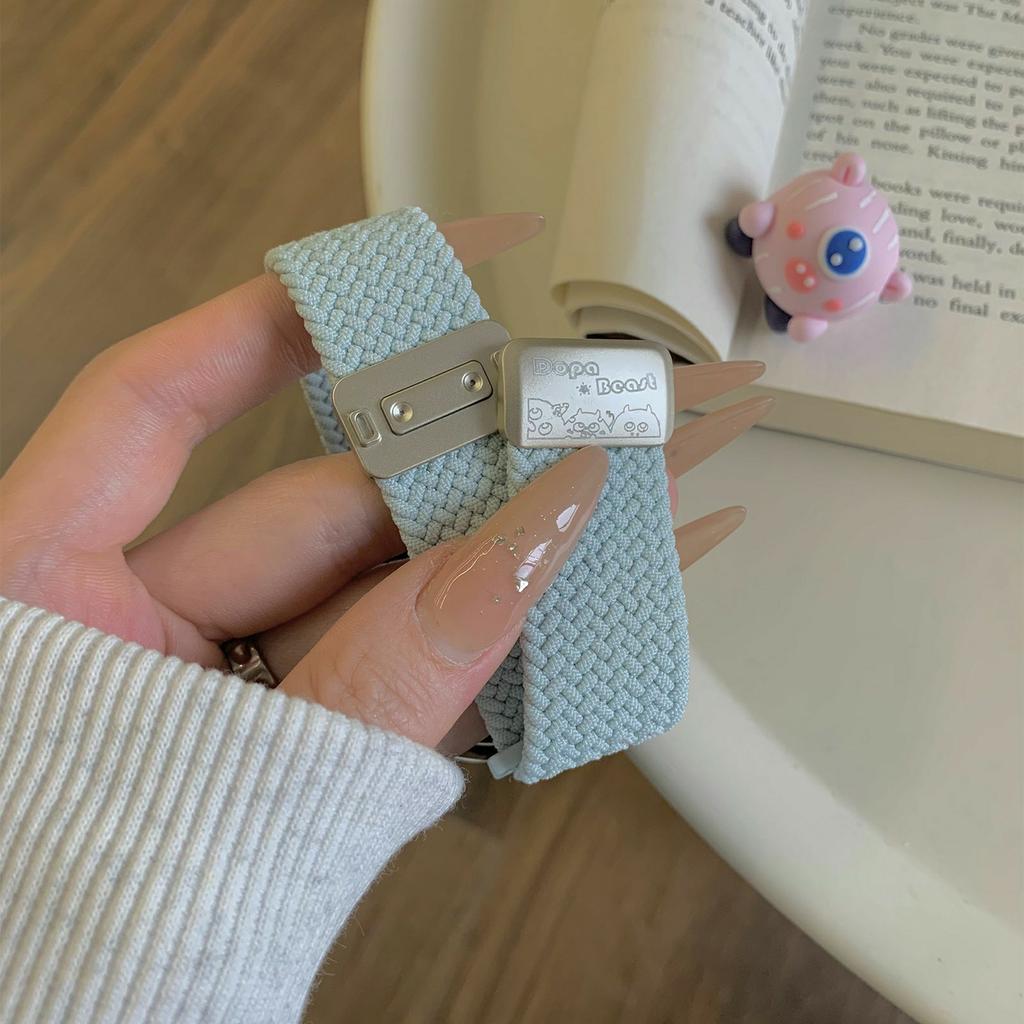22mm Nylon Strap for Huawei Watch GT 5 46mm/5 Pro 46mm/Samsung Galaxy Watch3 45mm Little Monsters Decor Braided Watch Band