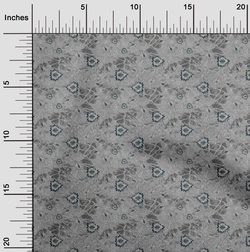 oneOone Cotton Flex Gray Fabric Batik Dress Material Fabric Print Fabric By The Yard 40 Inch