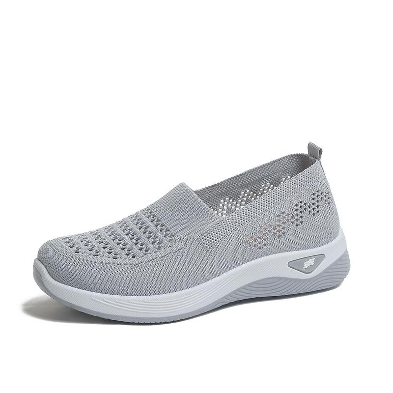 Женские дышащие слипоны Легкие повседневные кроссовки с круглым носком Удобные кроссовки