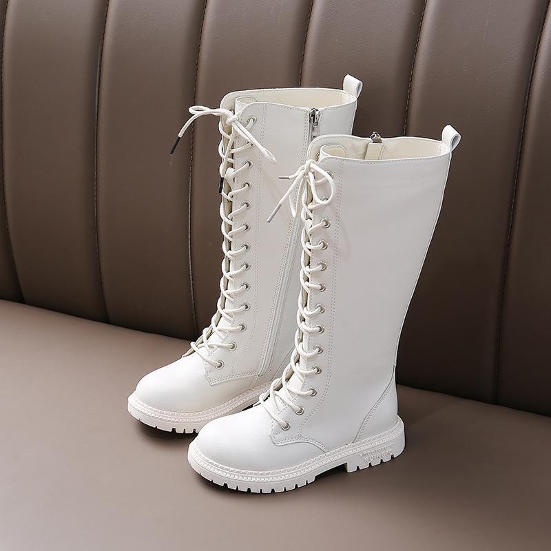 Мода 2025 Новые Девочки Высокие Сапоги Мода Универсальные Мягкие Принцесса Элегантные ПУ Мягкие Шикарные Детская Мода Подиумные Сапоги