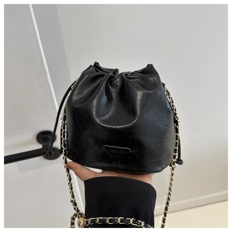 Шикарная городская сумка-ведро для женщин из мягкой искусственной кожи с кулиской