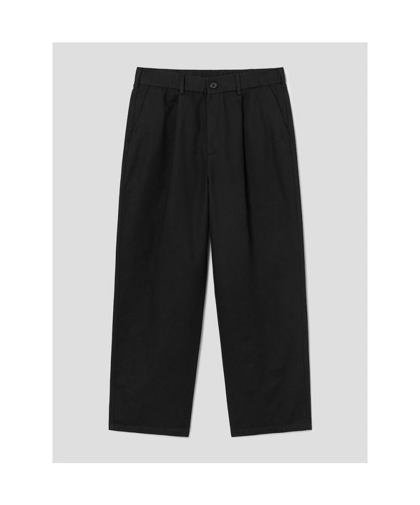 8SECONDS Cotton Wide Fit Half-Banding Pants Black