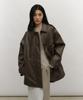 LOW TIDE Drawstring Leather Half Jacket [Brown]