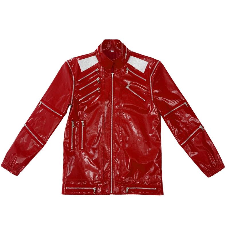 Фильм Майкл MJ Beat It Джексон Косплей Куртка Имитаторы Красная ПУ Кожа Панк Повседневный Пальто Брюки Хэллоуин Сценические Костюмы
