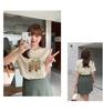 Plus Size Tulip Print Short Sleeve Loose Round Neck T-shirt for Women