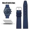 Нейлоновый резиновый ремешок для часов Для IWC Pilot Spade A Mark 18 Portuguese Blue Band Складная застежка Холщовая мужская часовая цепочка 20 мм Браслет