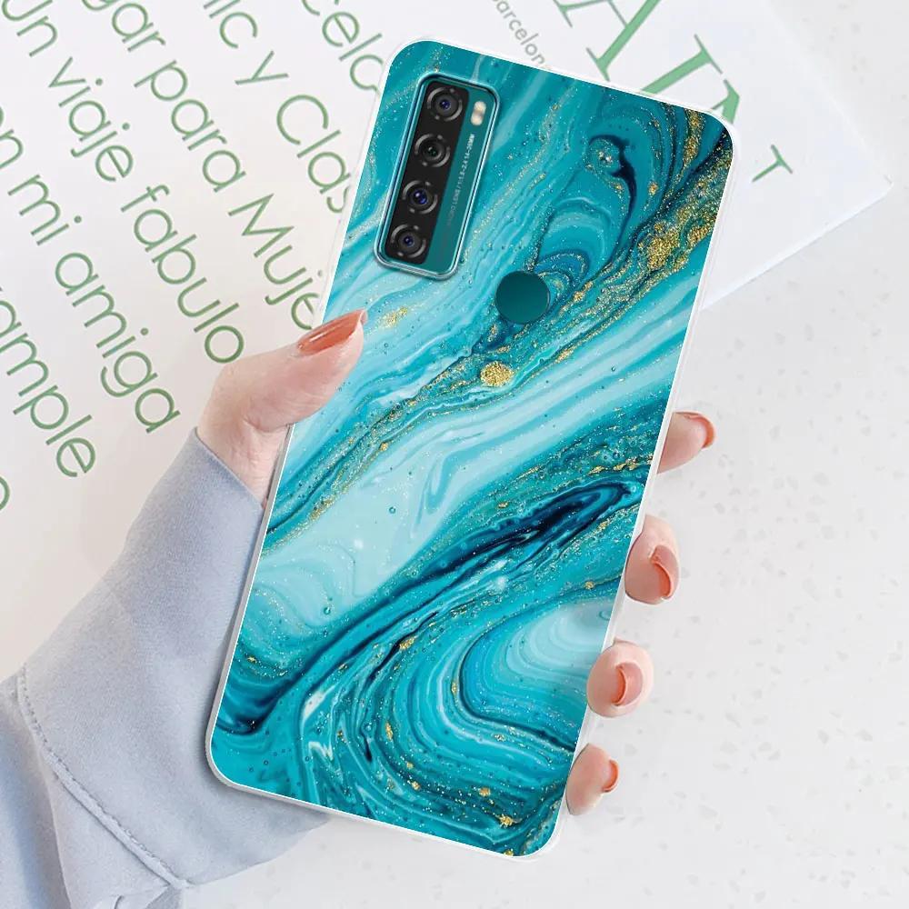For TCL 20 SE Case 6.82 inch Cover For TCL 20 SE Flower Transparent Silicone Soft Phone Case Coque Bumper For TCL 20 SE Fundas