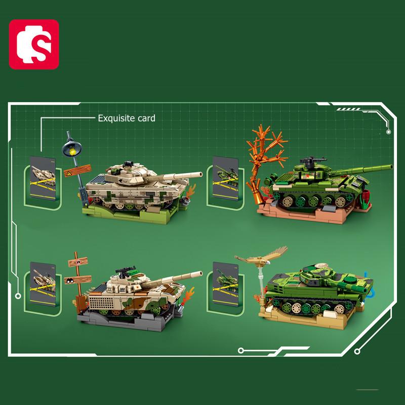 SEMBO Военная Серия Основной Боевой Танк Конструктор Строительные Блоки MOC Модели Транспортных Средств Автомобили Наборы для Строительства Детские Игрушки Подарки для Мальчиков