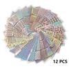 6/12/24/26pcs Holographic Nail Sticker Set Laser Painting Template Nail Art Stencil  Manicure Tool