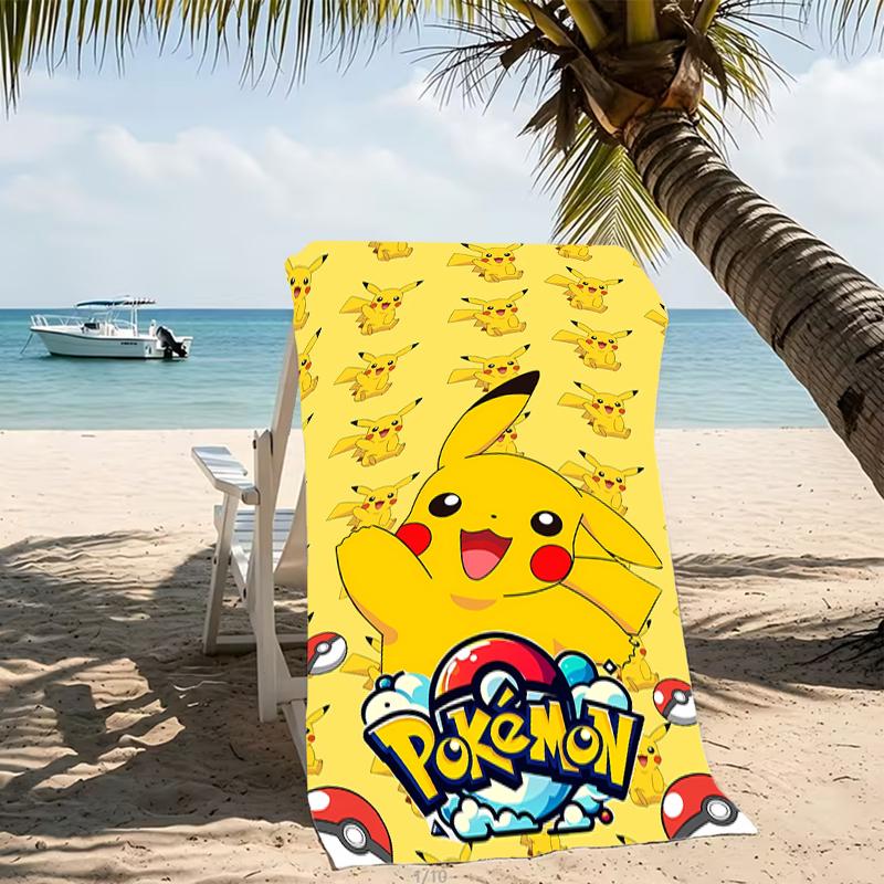 Beach Towel with Pokémon Pattern - soft,absorbent,machine washable Lightweight&Modern,swimming,Travel Essentials